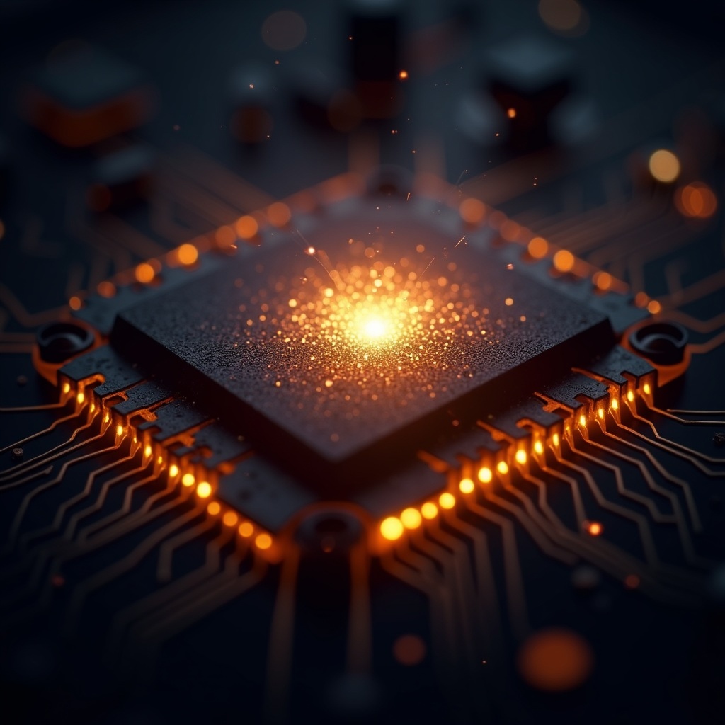 Strahlungsgehärteter Mikrochip, der kosmische Teilchen abwehrt