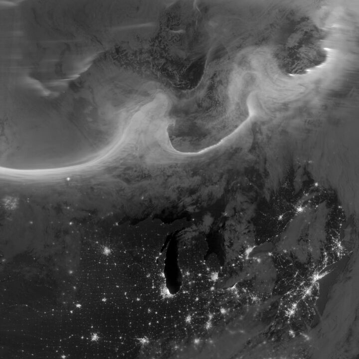 Grüne Polarlichter über Nordamerika